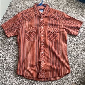 Vintage Orange Wrangler PearlSnap M